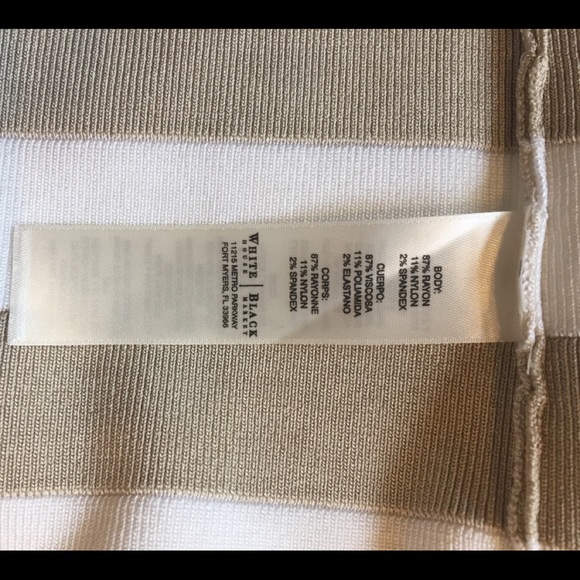 WHBM Tan/white striped cross front top M - Picture 7 of 7